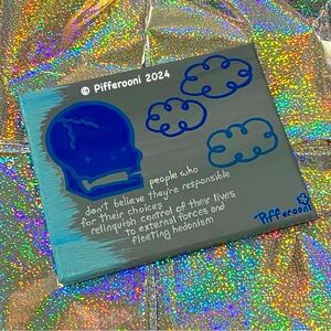 Original CONTROL cute skull clouds truism poetry painting